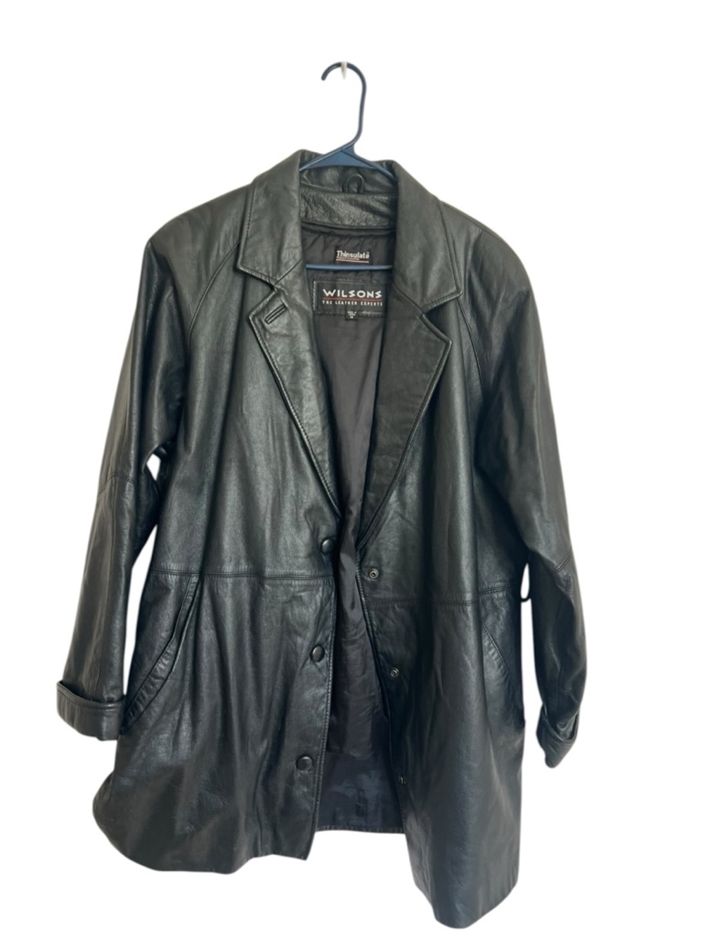 Wilson Black Leather Button-Front Women's Jacket